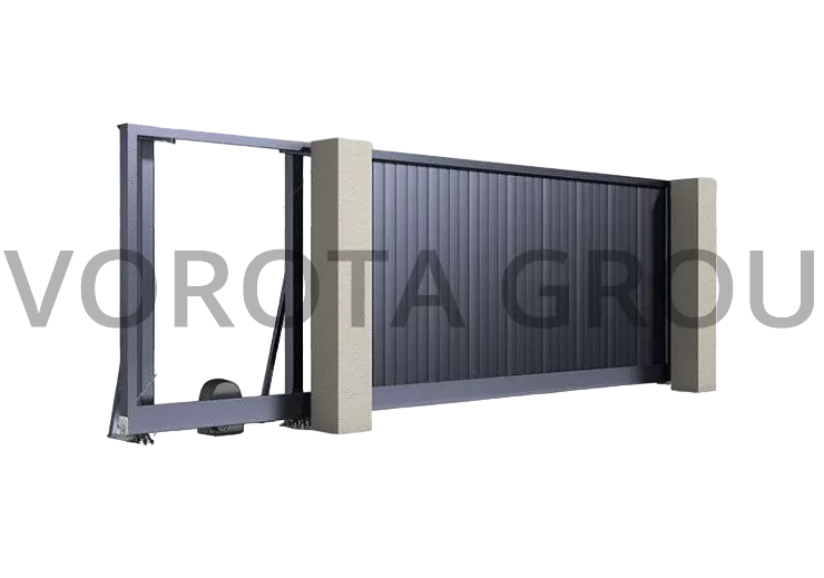 Автоматические откатные ворота Doorhan графитовые 3000x2000