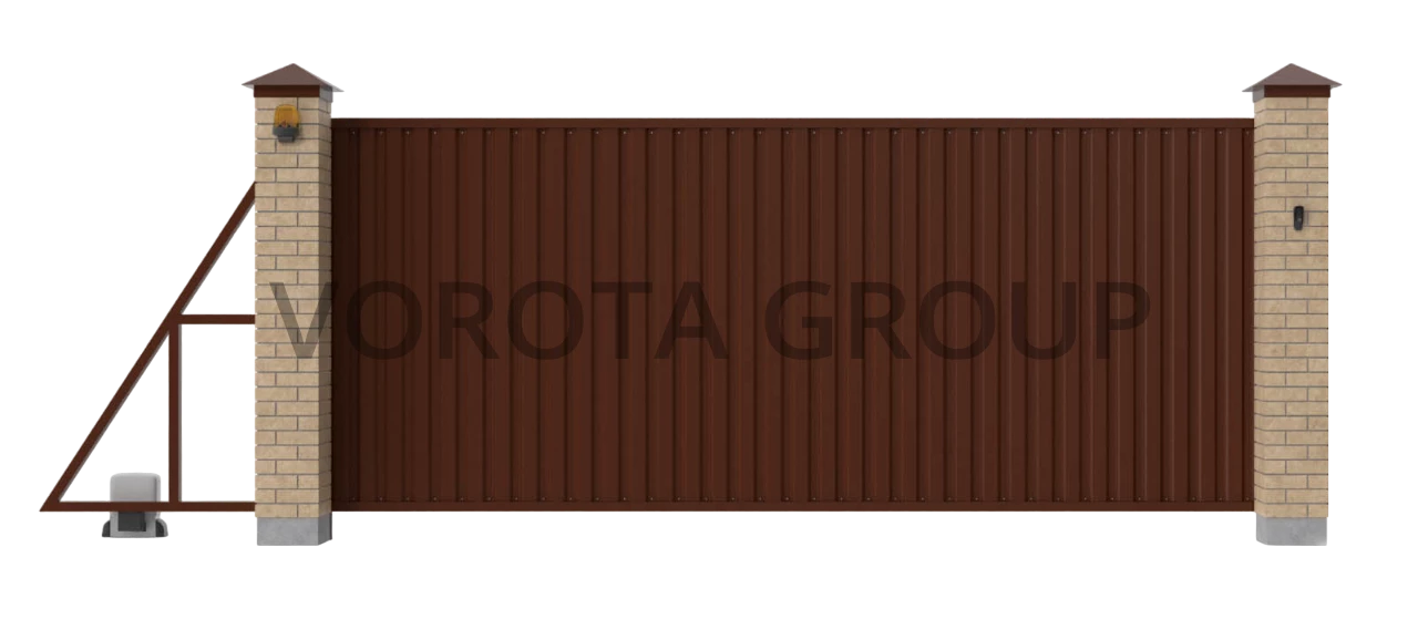Откатные ворота из профнастила Doorhan для дома 4000x2100
