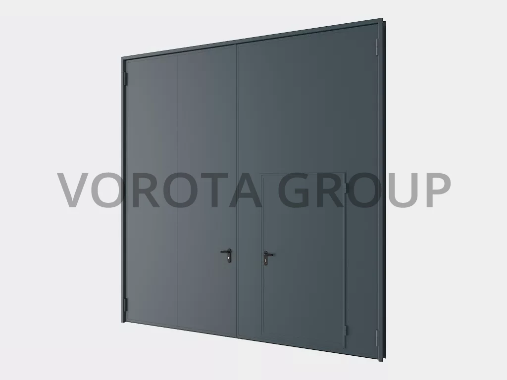 Металлические гаражные ворота Alutech цвета графит 2700x2700