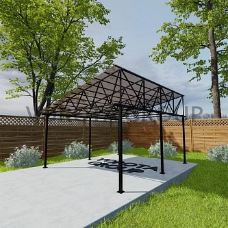 Треугольный навес коричневого цвета, монолитный поликарбонат 5500*12000