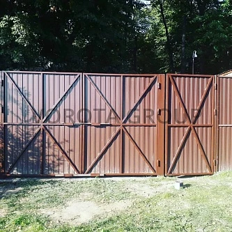 Механические откатные ворота Doorhan коричневые 2000x1500