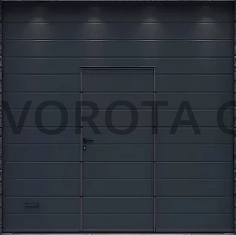 Гаражные секционные ворота Alutech черного цвета 3300x3000