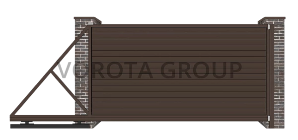 Откатные ворота Doorhan темно-коричневые 2500x2000
