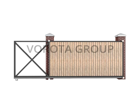 Автоматические откатные ворота Doorhan под светлое дерево 2600x1800