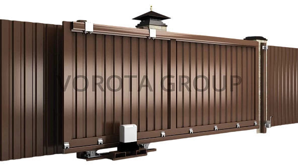Автоматические откатные ворота Doorhan из сэндвич-панелей 2500x2000